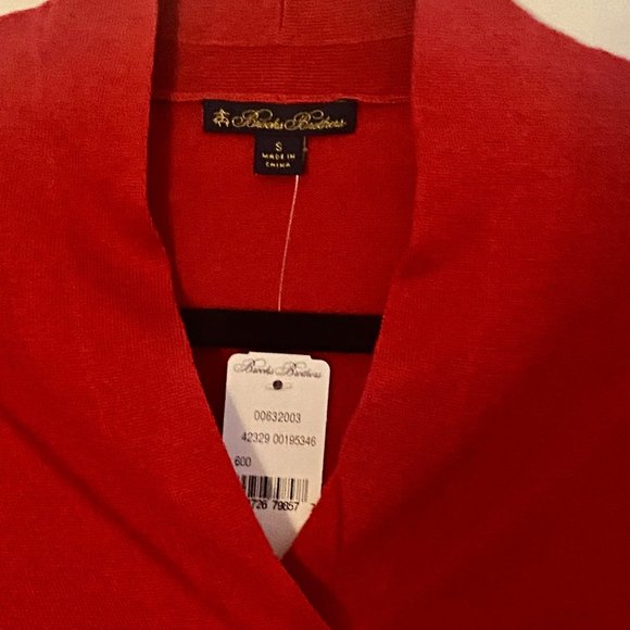 Brooks Brother Wm Sz S Cashmere Sweater Lightweight V-Neck Red Long Sleeve NEW - Picture 2 of 10